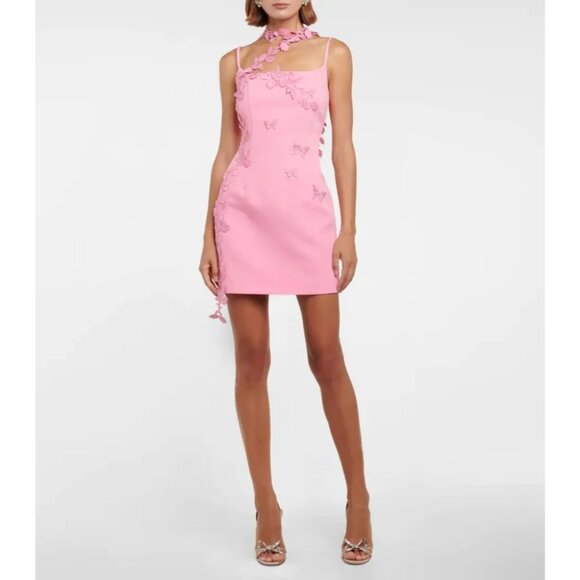 Blumarine Floral Embroidered Slip Dress Style 2A206A in Pink - Picture 3 of 6